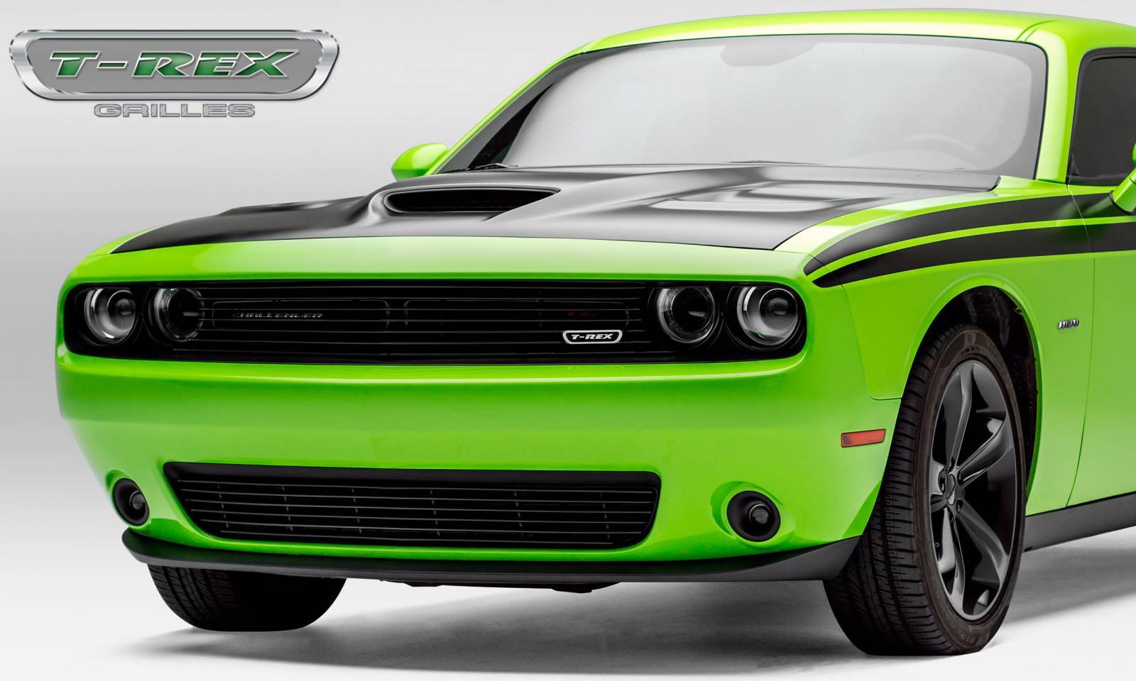 T-Rex Black Main Billet Grille Overlay 15-up Dodge Challenger - Click Image to Close